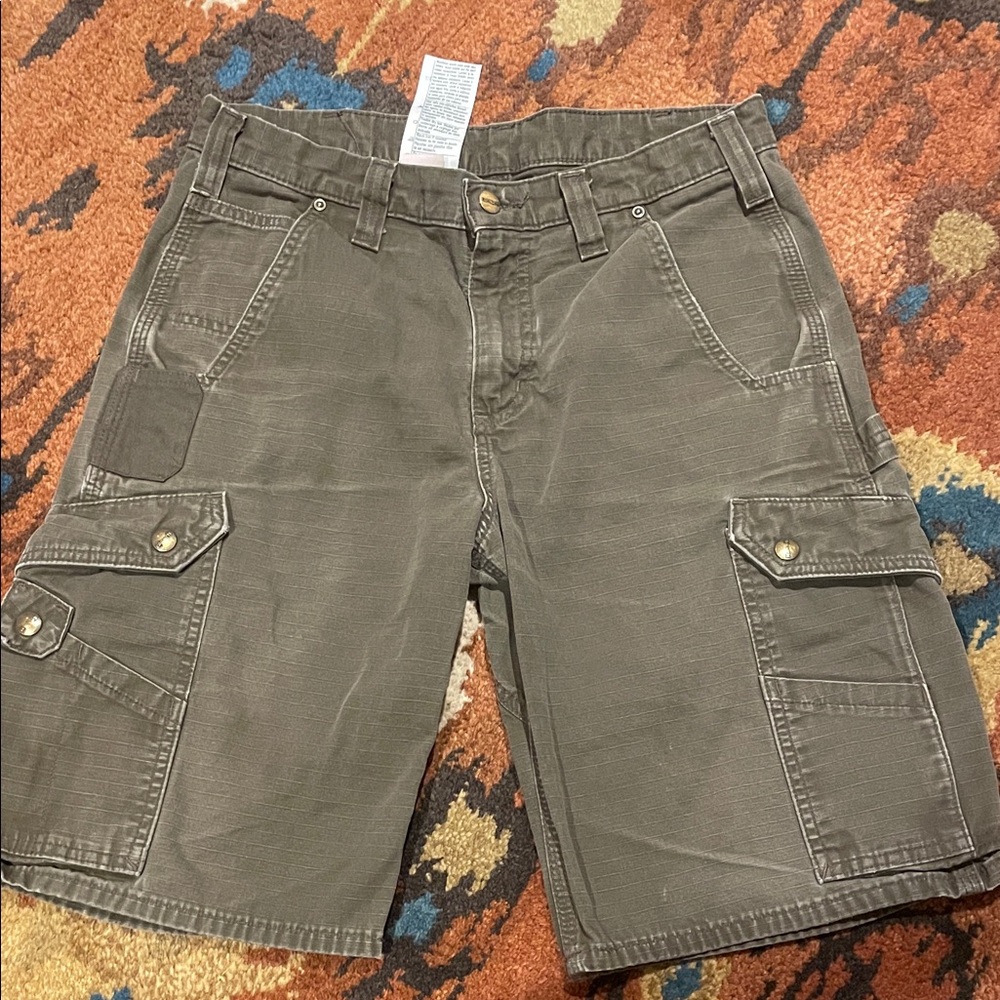Carhartt Men's Olive Cargo Shorts - Dark Olive Green